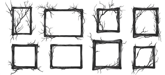 Halloween themed rectangular frame