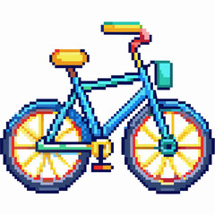 Fototapeta premium Retro Pixel Art Bicycle Vibrant and Playful Digital Illustration of a Bike