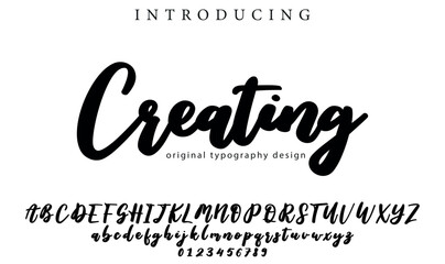 Creating Font Stylish brush painted an uppercase vector letters, alphabet, typeface