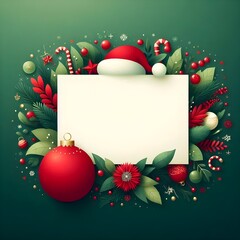 christmas greeting card with christmas balls