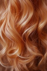 Fototapeta premium Close-Up of Wavy Red Hair with Natural Highlights and Soft Curls