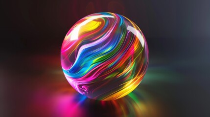 Vibrant orb of colors swirling in a beautiful way