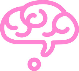 Brain think line icon