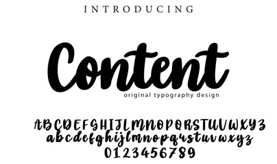 Content Font Stylish brush painted an uppercase vector letters, alphabet, typeface
