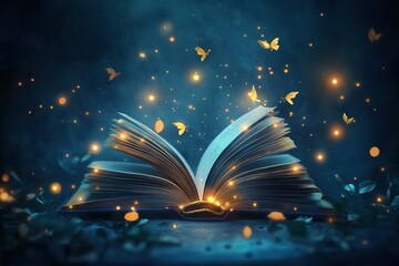 Dried pressed various leaves and flowers placed on the pages of an open old book lying on a white background
