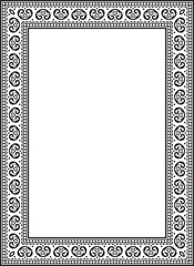Obraz premium Vector square black monochrome ancient Russian ornament. Slavic rectangle, border, frame. Painting of the royal chambers