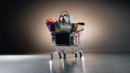 Shopping Frenzy: Black Friday featuring irresistible deals and discounts, attracting eager shoppers in a bustling atmosphere of excitement and consumer enthusiasm.