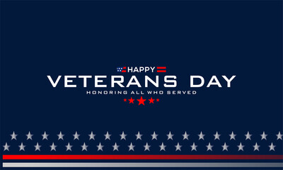 Veterans Day  with US flag  , vektor background banner .