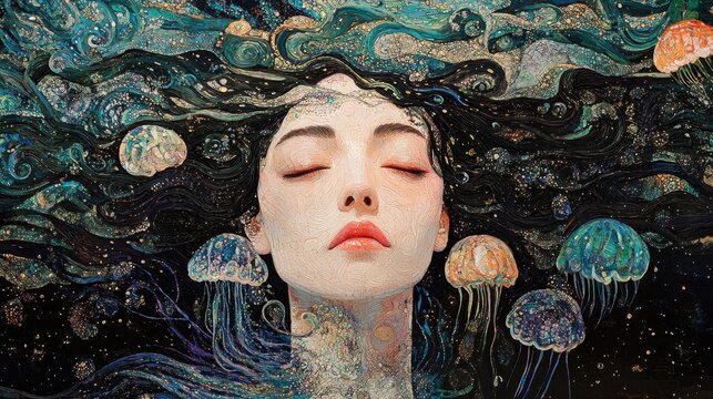Ethereal Fauvist Butoh Priestess Portrait Close-Up