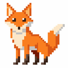 Pixel Art Fox Illustration   Retro Style Digital Animal Graphics