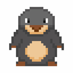 Obraz premium Pixel Art Cute Penguin Character for Retro Gaming and Digital Art Design