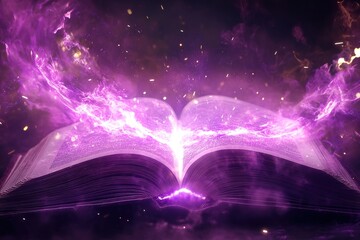 Dried pressed various leaves and flowers placed on the pages of an open old book lying on a white background
