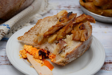 Pumpkin shaped sourdough bread