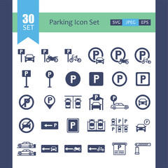 Parking icon set Outline Parking symbol vector Car Parking Lot symbol vector