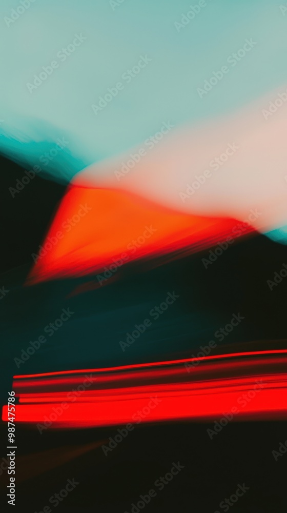 Wall mural abstract red light trails