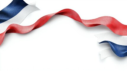 Fototapeta premium Red White and Blue Ribbon Border Frame