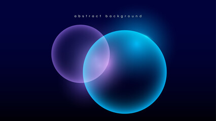 Blue purple neon light gradient circle abstract background in vector art