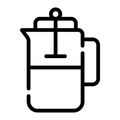 french press line icon