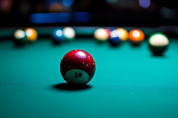 billiard balls on a table