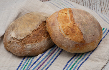 Sourdough breads, whole wheat and white