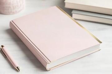 Dried pressed various leaves and flowers placed on the pages of an open old book lying on a white background
