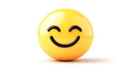 Fototapeta premium Radiant Euphoria Smiley: Vibrant Close-Up High-Definition Vector on White Background