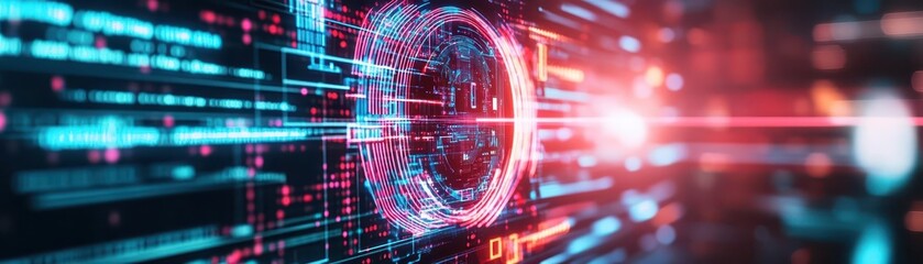 AIpowered bots interacting with customers online, capturing leads in a futuristic, neonlit virtual environment