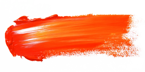 Textured orange paint brush. Paint Brush, ink brush, brush strokes, grungy paint brush. Grungy texture brush.