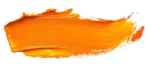 Textured orange paint brush. Paint Brush, ink brush, brush strokes, grungy paint brush. Grungy texture brush.