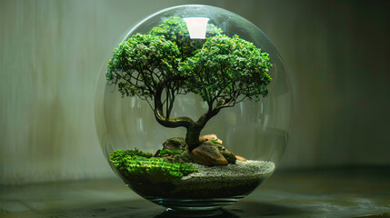 Glass Ball with Tree Inside.