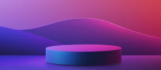 Abstract Gradient Background with Minimalist Podium and Vibrant Colors for Product Display