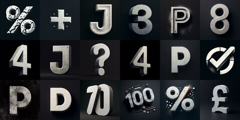 Concrete Lettering Typeface. AI generated illustration