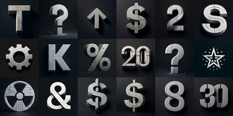 Obraz premium Concrete Lettering Typeface. AI generated illustration