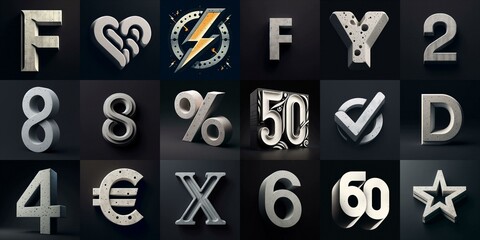 Fototapeta premium Concrete Lettering Typeface. AI generated illustration