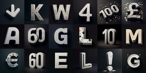 Concrete Lettering Typeface. AI generated illustration