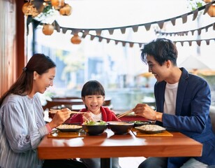 Fototapeta premium 家族団らんの食事