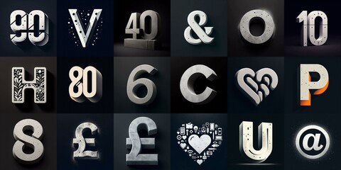 Concrete Lettering Typeface. AI generated illustration