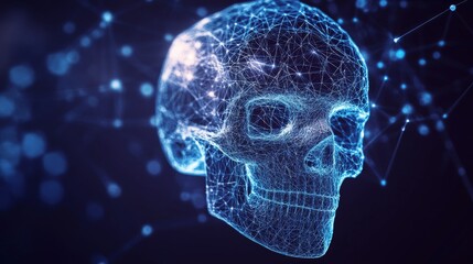 abstract digital of human skull