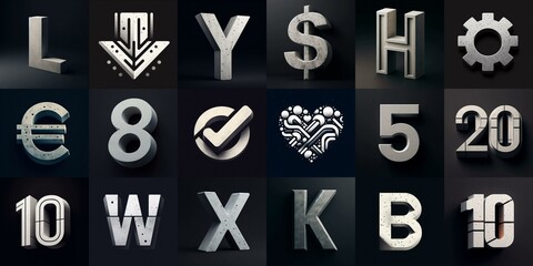 Concrete Lettering Typeface. AI generated illustration