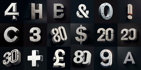 Concrete Lettering Typeface. AI generated illustration