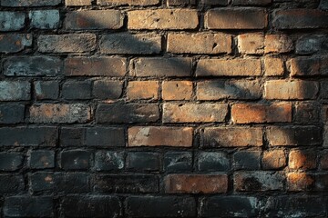 Weathered Brick Wall with Sunlight Streaks