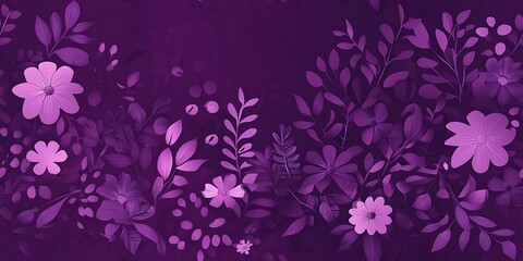 Obraz premium Purple background with halloween seamless patterns and leaves