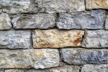 Obraz premium A Close-up View of a Stone Wall Composed of Large, Irregularly Shaped Rocks