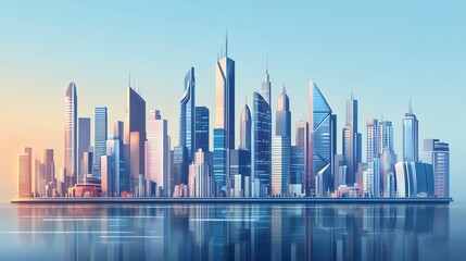Fototapeta premium Modern city skyline with futuristic architecture
