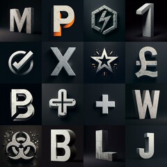 Obraz premium Concrete Lettering Typeface. AI generated illustration