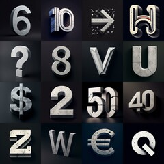 Concrete Lettering Typeface. AI generated illustration