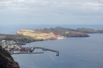 Panoramic view over eastern most point of the island of Madeira.