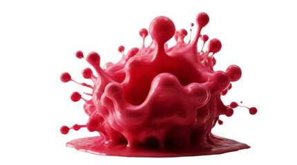 Vibrant Pink Paint Splash Explosion on Transparent Background