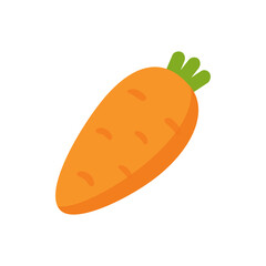 Cartoon carrot icon. Simple flat color vector vegetable illustration.
