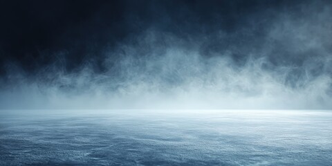 Fototapeta premium Foggy Ice Rink Under Dark Sky